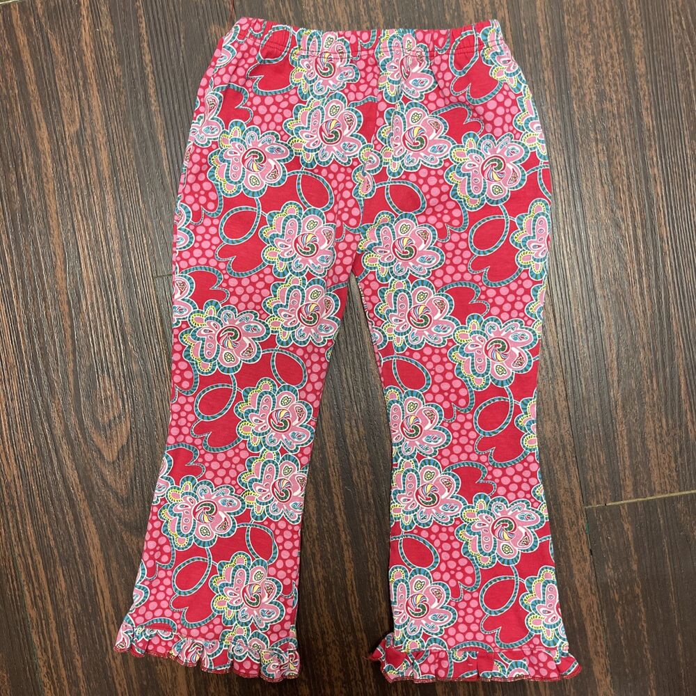 NWOT Flit & Flitter Girls Sz 4 Pink Floral Print Elastic Waist Pants